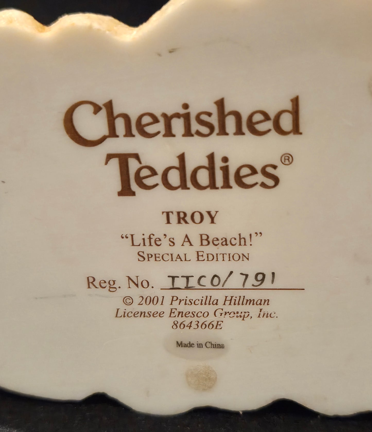 Cherished Teddies - Troy - 2001 Special Edition