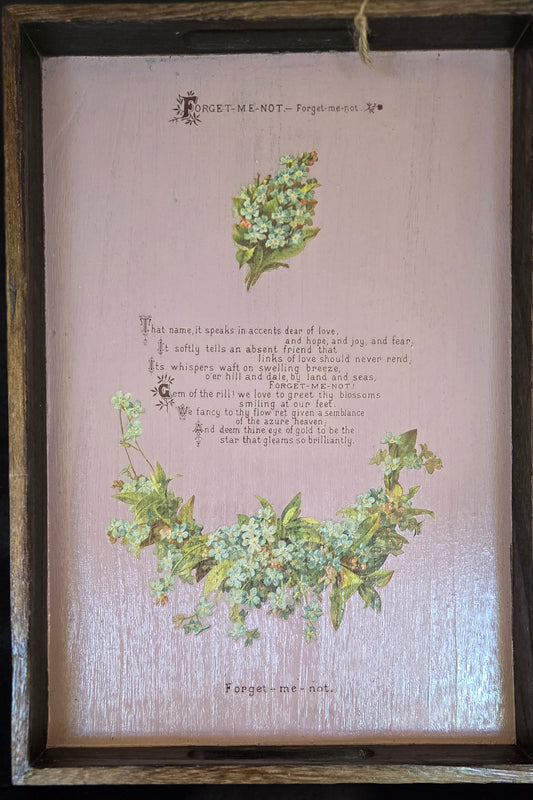 Vintage style hand decorated Forget-me-not tray.