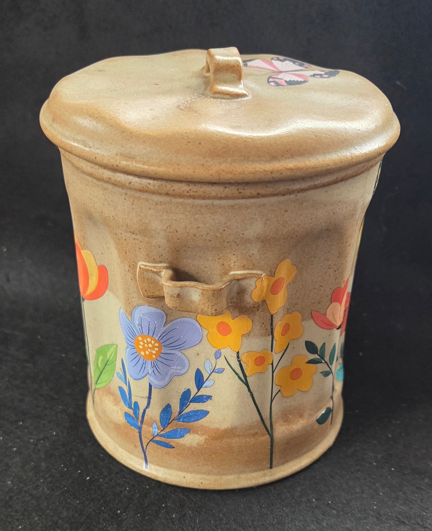 Hand Crafted Clay Dustbin Pot