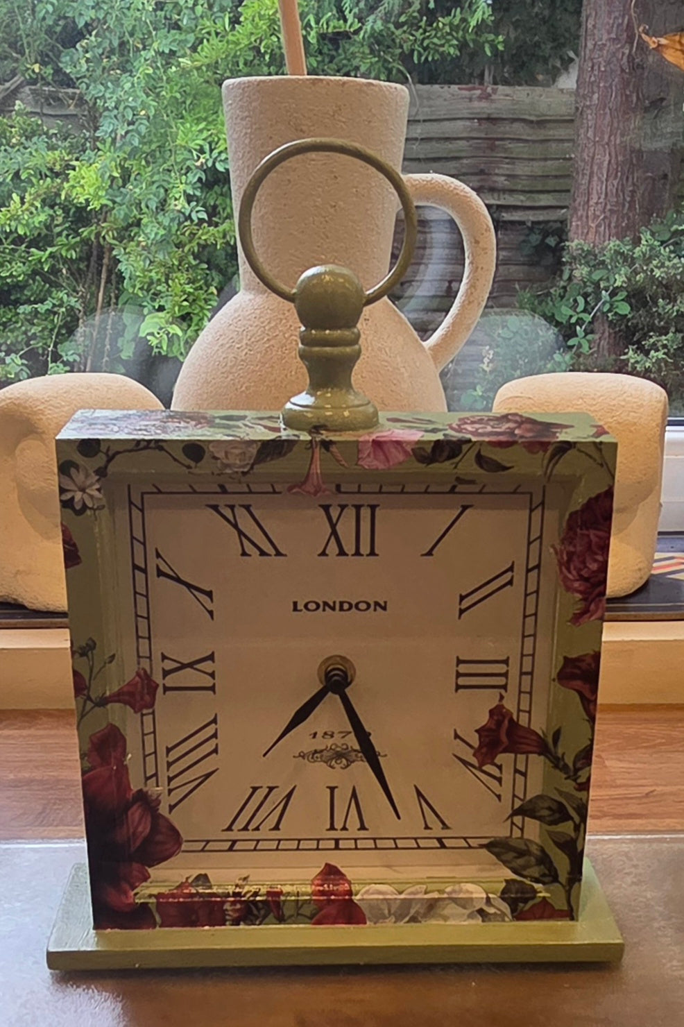 Unique Hand Decorated Carriage Style Mantel Clock