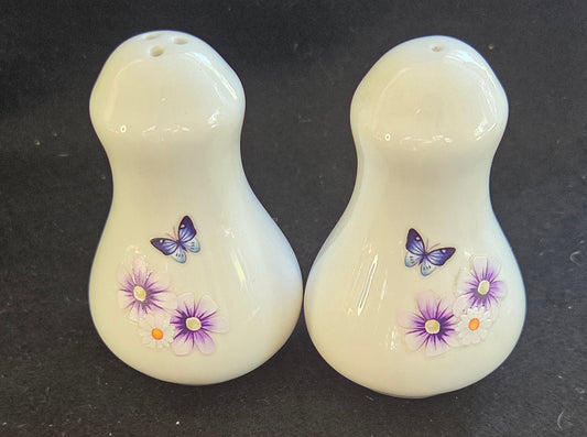 Lovely Salt and Pepper Shakers - Butterfly and floral