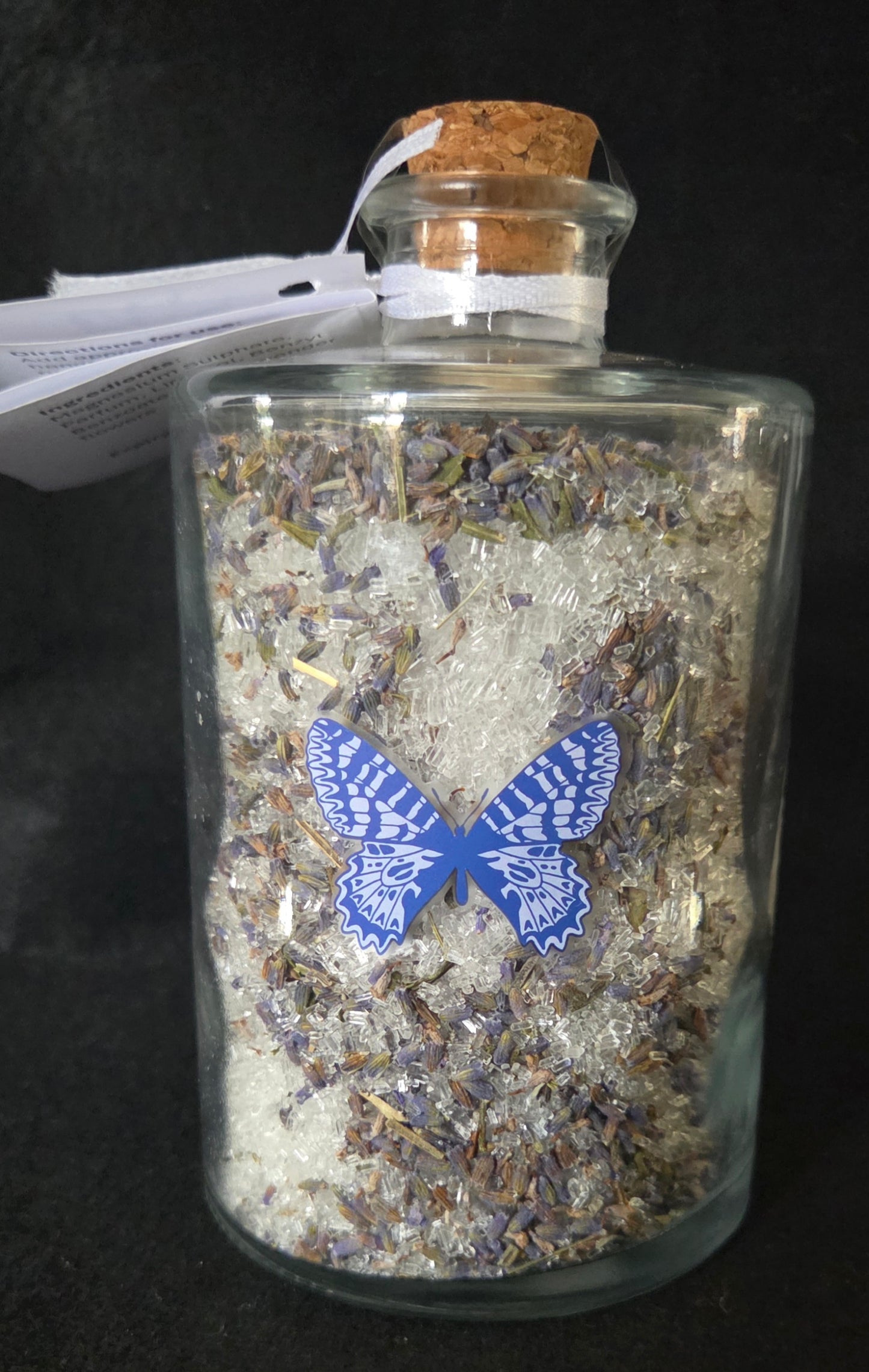 Lovely Blue Angel Bottle Containing Lavender Bath Salts - 500g